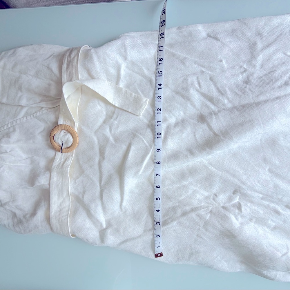 Mango White Sleeveless V-Neck Maxi Dress with Ring Belt - Picture 4 of 7